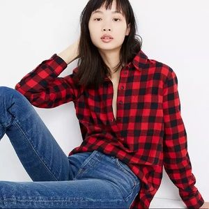 Madewell Flannel Popover Shirt in Buffalo Check